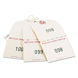 Avery 18670 Claim Check Tags, Numbered 1-500, 4-3/4 x 2-3/8, Manila, 500/Box