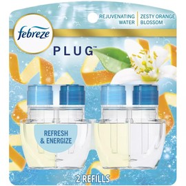 Generic Febreze Plug with Fade Defy Technology Air Freshener - New Limited Edition - (2) of 0.87 fl oz Refills (Georgia Peach Orchard), Clear