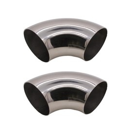 ZYHW OD 3 Inch Stainless Steel Exhaust Bend Tube 90°, 2 Pcs Thicken 1.2mm 304 Stainless Steel Exhaust Elbow Pipe for Car Modified Exhaust System