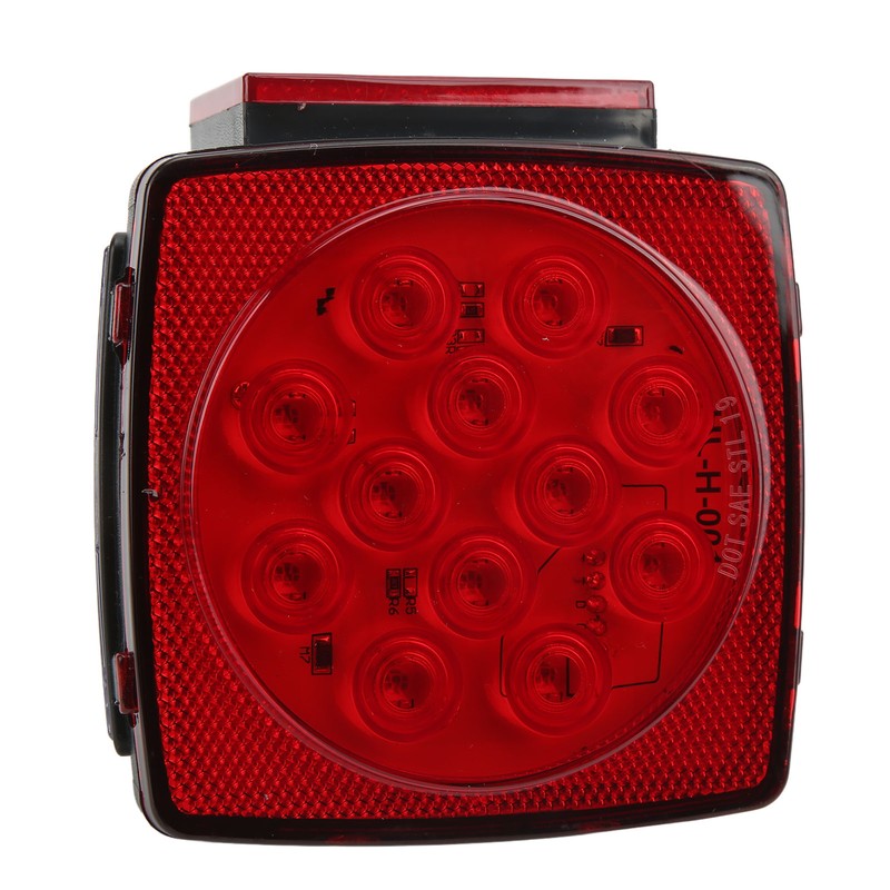 Pair LED Square Lights 12V Trailer Tail Brake Lamp High