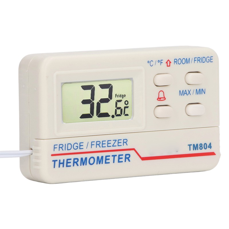 Refrigerator Thermometer Digital Fridge Freezer Temperature Meter Magnetic Back with
