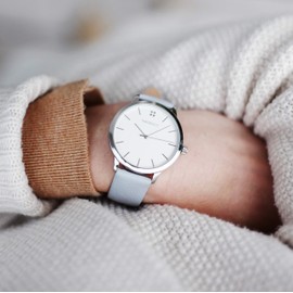 Black Leather Watch Band, 18mm Leather Watch Band, 20mm Quick Release Watch Band, 22mm Watch Band Easy Interchangeable 18mm Watch Band, Quick Release Leather Watch Strap, Grey,Silver Buckle)