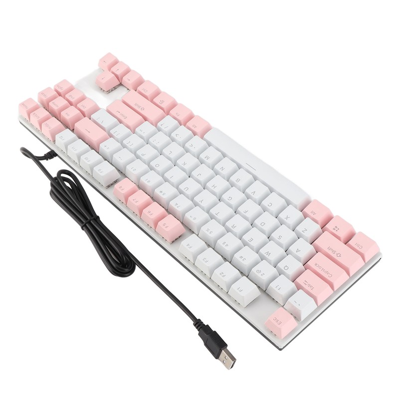 Mechanical Keyboard 87 Keys Blue Switch Ergonomic Multicolor Backlight Design