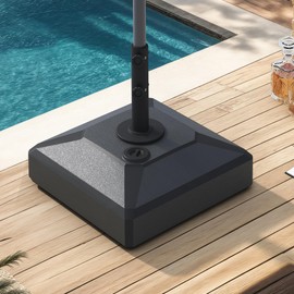 PURPLE LEAF HDML32 Patio Market Umbrella Stand Base with Wheels - 115 lbs Outdoor Table Umbrella Base with Sand/Water, 19.7 "X 19.7" X 3.94"