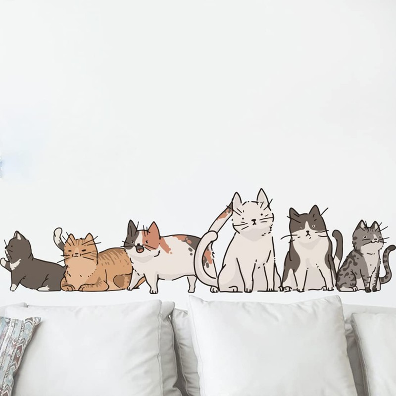 Fujitoya Cat Silhouette Wall Sticker Removable Living Room DIY Entrance