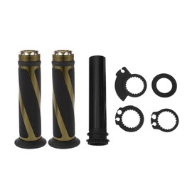 Partuto 7/8" 22mm 15/16" 24mm Motorcycle Hand Grips Cover Kit Aluminum Alloy Rubber Handlebar Cover for Motorcycle Scooter Bicycle ATV Black Bronze Tone 1 Set