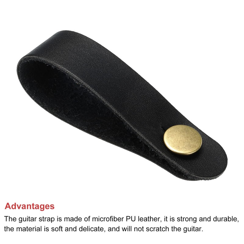 sourcing map Headstock Strap Leather Guitar Neck Adapter for Guitar