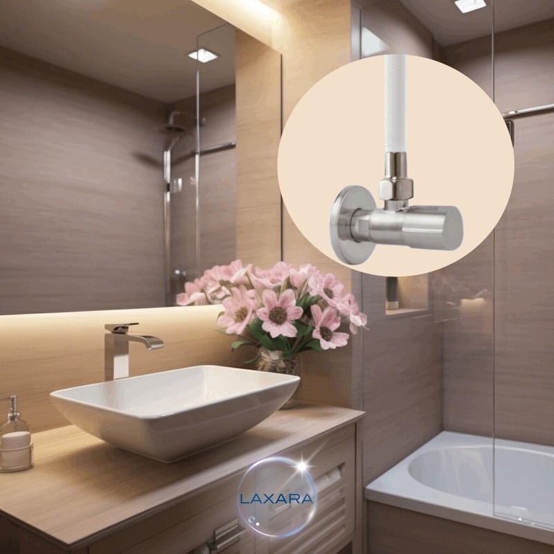 LAXARA Premium Connection Set White Chrome - Angle Valve 1/2
