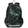 ALAZA Bohemian Magic Green Moon Moth Herbs Kids Laptop Backpack