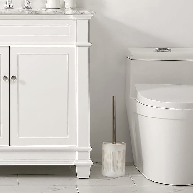 Motifeur Bathroom Accessories Ceramic Toilet Brush Set - Toilet Bowl