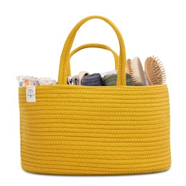 Natemia Baby Nappy Caddy Organiser - Large Portable Baby Caddy for Diapers and Wipes, Baby Basket for Newborn, Baby Storage Basket, Baby Baskets for Hampers, Gift Basket