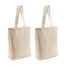 2 Pcs Tote Bags - Multi-Purpose Reusable Canvas Bags for Grocery & DIY Gifts