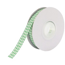 ZhXu Shuo 3/8 inch X 11Yard Gingham Ribbon Thin Crafts Ribbon Buffalo Checker Plaid Ribbon for Gift Wrapping,Party Decoration,Picnic,Crafts Hair Accessories (Green)