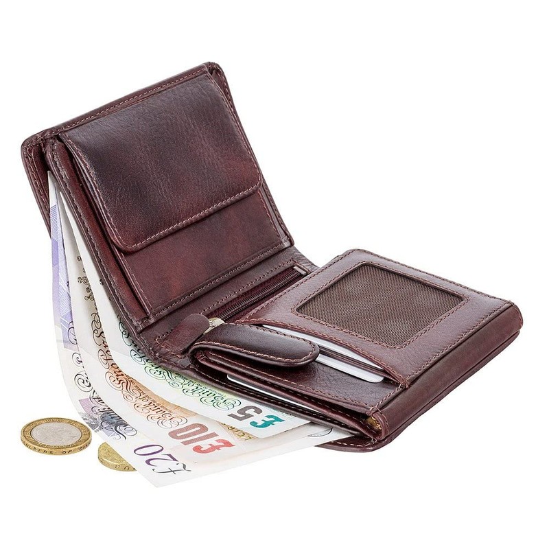 Visconti Tuscany 44 Secure RFID Blocking Genuine Leather Wallet Brown