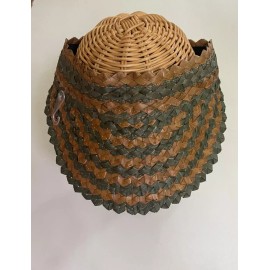 Vince Camuto NWT VINCE CAMUTO Woven Straw SUN VISOR Hat NATURAL/ Dark Green Striped $42