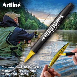 Artline Iregui Marker for Lure Marking | Brush Tip | Coloring and UV Reflection | DIY Lure Coloring | Yellow