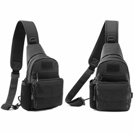 Seven-Flower Mens Sling Backpack Molle Tactical Military Outdoor Travel Shoulder Chest Bag with Water Bottle Holder