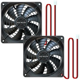 Ventilador de 120 mm, Paquete de 2 Ventiladores de 12V, Versión Silenciosa de Alto Flujo de Aire de 12V 2 pines PSU PC Ventiladores, DL-120 con Rodamiento Hidráulico de 2,000RPM Ventilador de