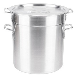 Royal Industries Double Boiler with Lid, 20 qt, 11.8" x 11" HT, Aluminum, Commercial Grade - NSF Certified