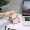 Hipiwe 4 Slots Glass Business Card Holder for Desktop, Gold