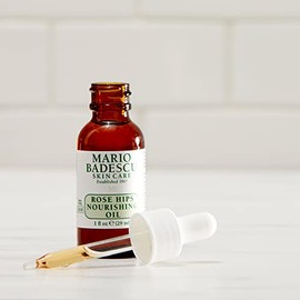 Mario Badescu Aceite nutritivo de rosa mosqueta para piel mixta, seca y sensible, aceite facial que hidrata y suaviza formulado con extracto de rosa mosqueta y aceite de ricino, 29 ml (paquete de 1)