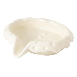 VIULIKT Ceramic Soap Dishes with Drain Spout, Modern Bathroom Countertop Soap Holder, Porcelain Soap Tray for Sink. Cream White.