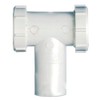 Plumb Pak PP66-7W Center Outlet Tee and Tailpiece with Baffle, 1-1/2 in, Plastic, 1-1/2", White