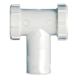 Plumb Pak PP66-7W Center Outlet Tee and Tailpiece with Baffle, 1-1/2 in, Plastic, 1-1/2", White
