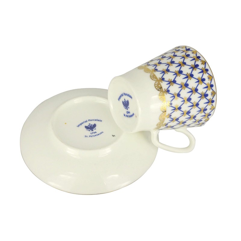 Lomonosov Imperial Porcelain Cup and Saucer Set Collection (Spring Red