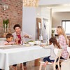 Deconovo Solid Faux Linen Square Tablecloth Water Resistant Table Cloth