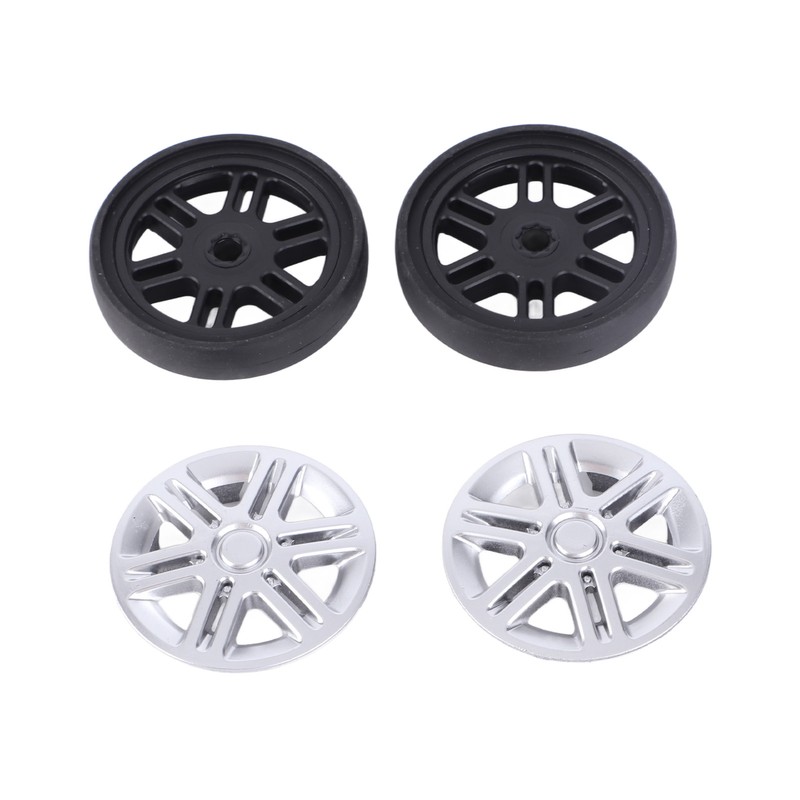 4 Sets Suitcase Repair Wheels with Covers PVC Wheel Casters