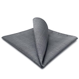 Shlax&Wing Solid Pocket Square For Men Business Hanky Classic Gray Handkerchief, Grey, 12.6 inches