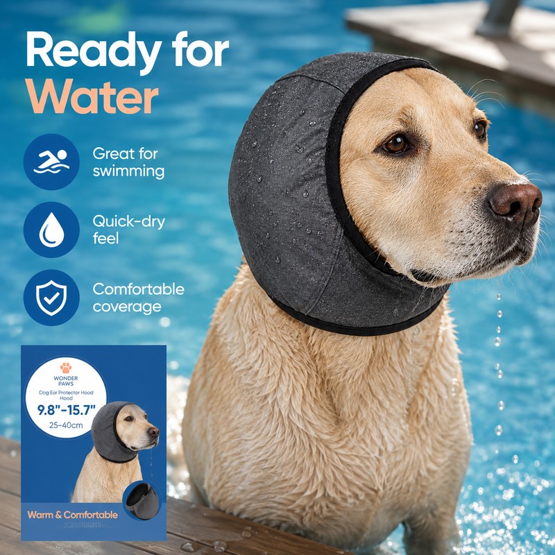 Waterproof Dog Ear Muffs for Grooming & Swimming – Noise-Reducing