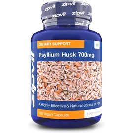 Zipvit Psyllium Husk Fibre Supplement, 700mg Psyllium Husk Powder Per Capsule, up to 4200mg Per Serving, 120 Vegan Capsules