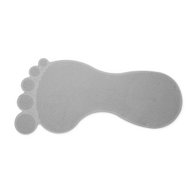 Croydex Big Foot Rubber Bath Mat - Non Slip Anti Mould Bath Mats for Inside Bath, Natural Rubber, Large Foot Shape Design, Anti-Bacterial Treated, Easy to Clean, Machine Washable, Grey, 35 x 76cm