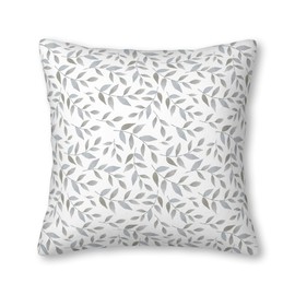 YAJUFANG Grayish Green Floral Branches Leaves - Desert Sage Green Watercolor Leaves Velvet Throw Pillow Covers Sofa Pillowcase Car Square Throw Pillowcases Home Decoration 18x18Inch, Style 10