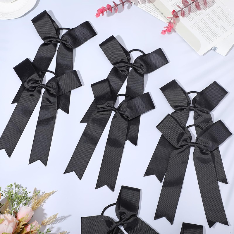 20 Pieces Long Cheerleader Hair Bows, 9.06 inches Satin Hair