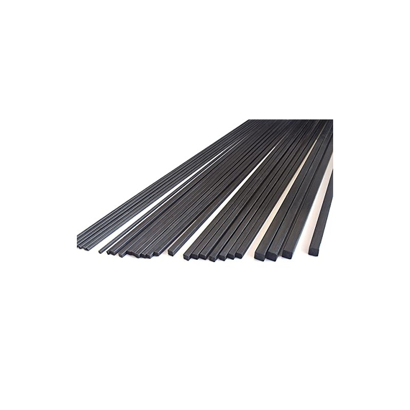 4pcs 6.0mm Square Carbon Fiber Rods 6.0x6.0x420mm,Solid Carbon Tube(pultrusion) 6.0mm