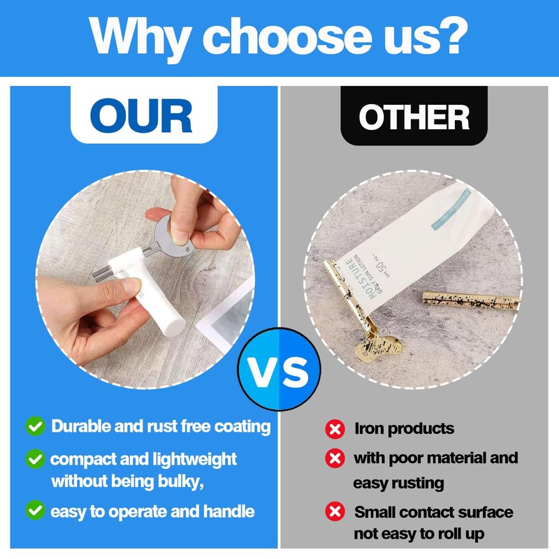 Toothpaste Squeezer, 6-Pack Stainless Steel Tube Rollers, Durable and Reusable,