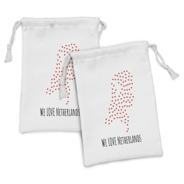 Ambesonne Amsterdam Fabric Pouch Set of 2, We Love Netherlands