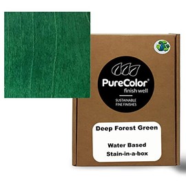 PureColor - Wood Stain and Finishes - Eco-Friendly, Vivid Colors, Deep Pigment, Ready to Use, Water-Based, Low VOC, No Odor, & Easy Clean-Up. Quart, Deep Forest Green