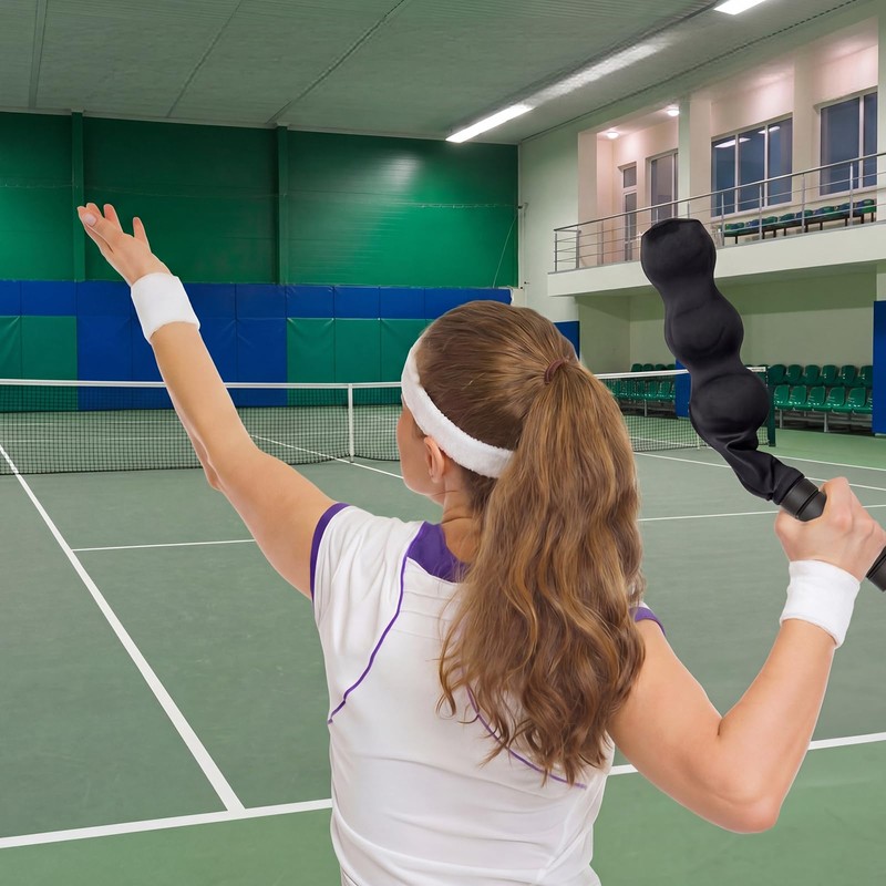 VercanMonth Tennis Serve Trainer Rebound Aid Moving Ball Tool Improves