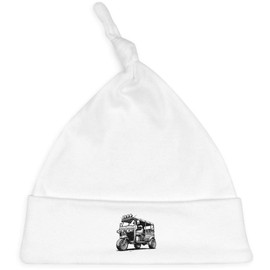 Azeeda 'Fancy Tuk Tuk' Baby Beanie Hat (BH00033499) White