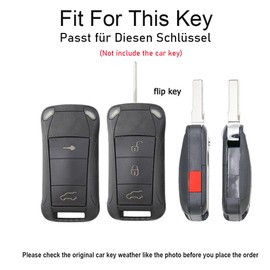 TECART Flip Key Protective Case Car Key Holder for Cayenne Turbo S GTS V6 V8 Panamera Carrera GT3 Protective Case USA Flag Key Ring 2/3 Buttons A Black Green