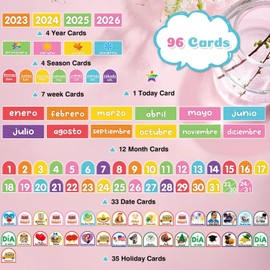 Spanish Calendar Set,Calendario Escolar,Pocket Calendar,EI Calendario Classroom Homeschool,Spanish Classroom Decor,Teacher Materials,Daily Activities (Spanish)