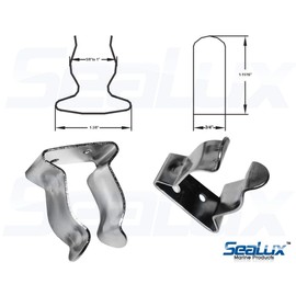 SeaLux Pair Stainless Steel Boat Hook Spring Clamp Holder Bracket Clip (I.d.5/8" to 1" Small)