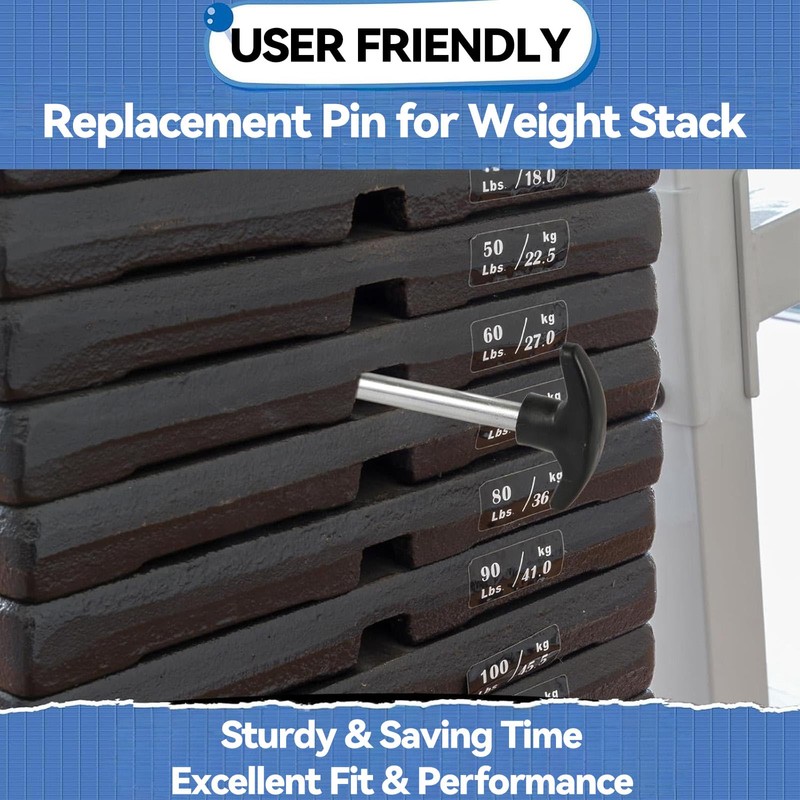 Weight Stack Pin T-Shaped Drop Set Gym Pin Tensile 3/8