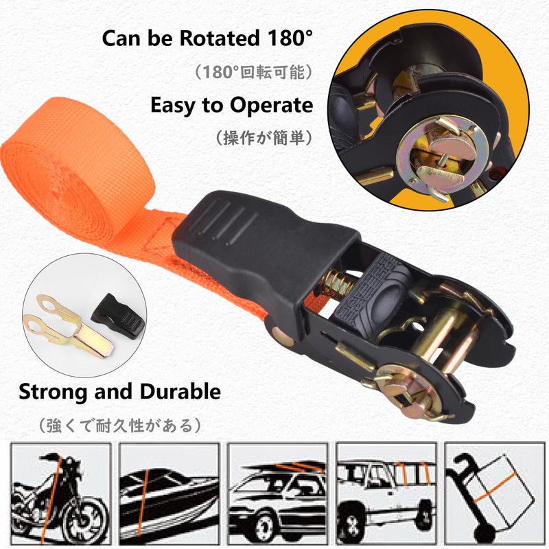 JEELAD Load Tightening Belt, Ratchet Tie-Down Belt, Fastening Belt, Load