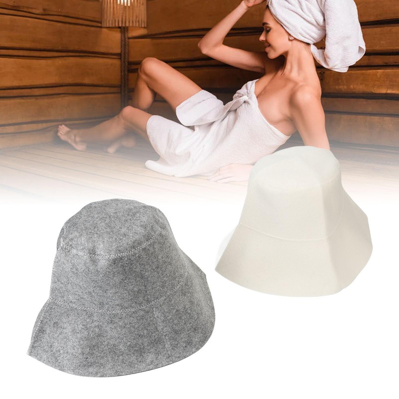 2 Pieces Sauna Hat Felt Bath Hat Vaporarium Hat Absorbent