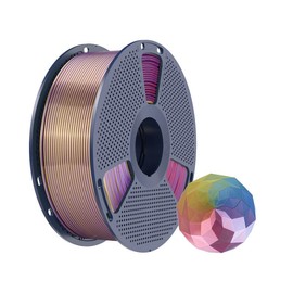 SUNLU PLA Rainbow Filament Silk PLA+ Rainbow Filament 3D Printer Filament Multicolor 3D Printer Filament for Easter, Christmas & Small Business (Smooth Color Change 8m/Color, 1kg 330m:_Four-Color | Blue+Purple+Red+Gold